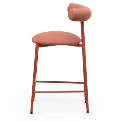 Sgabello basso Pampa SG-65 rosa e rosso di Studio Pastina