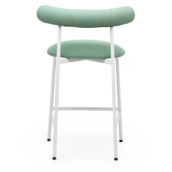 Sgabello basso Pampa SG-65 verde salvia e bianco di Studio Pastina