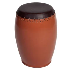 Sgabello Bombo marrone e rosso di Nestor Perkal