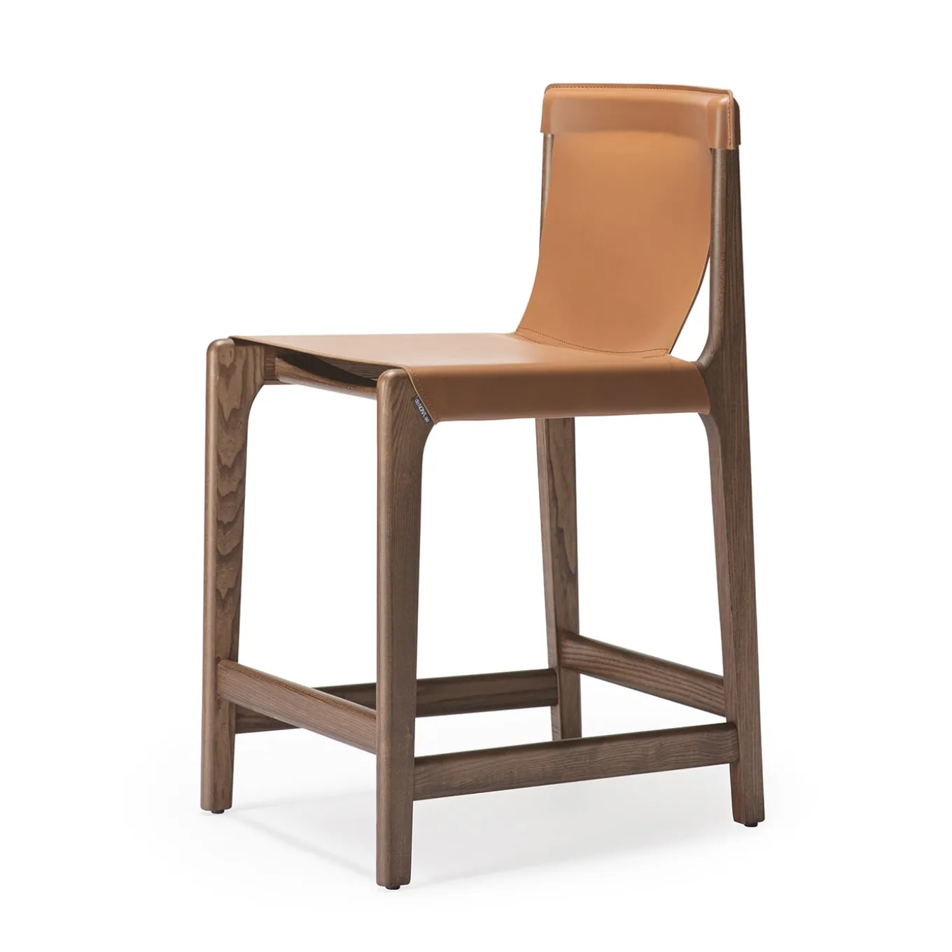 Sgabello da banco Burano/sg 24 in pelle marrone di Balutto Associati