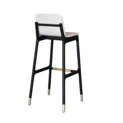 Sgabello da bar imbottito in pelle Joyce Wood