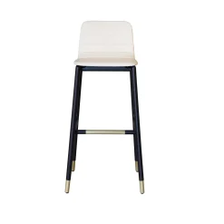 Sgabello da bar imbottito in pelle Joyce Wood