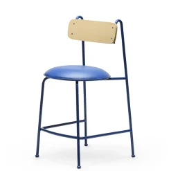 Sgabello da bar Lena Sg-65 blu e frassino naturale di Designerd