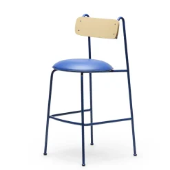 Sgabello da bar Lena Sg-75 blu e frassino naturale di Designerd