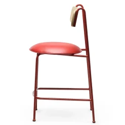 Sgabello da bar Lena Sg-65 rosso e frassino naturale di Designerd