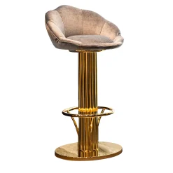 Sgabello da Bar Loto in Ottone Dorato