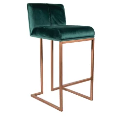 Sgabello da bar Magnetik in velluto verde foresta