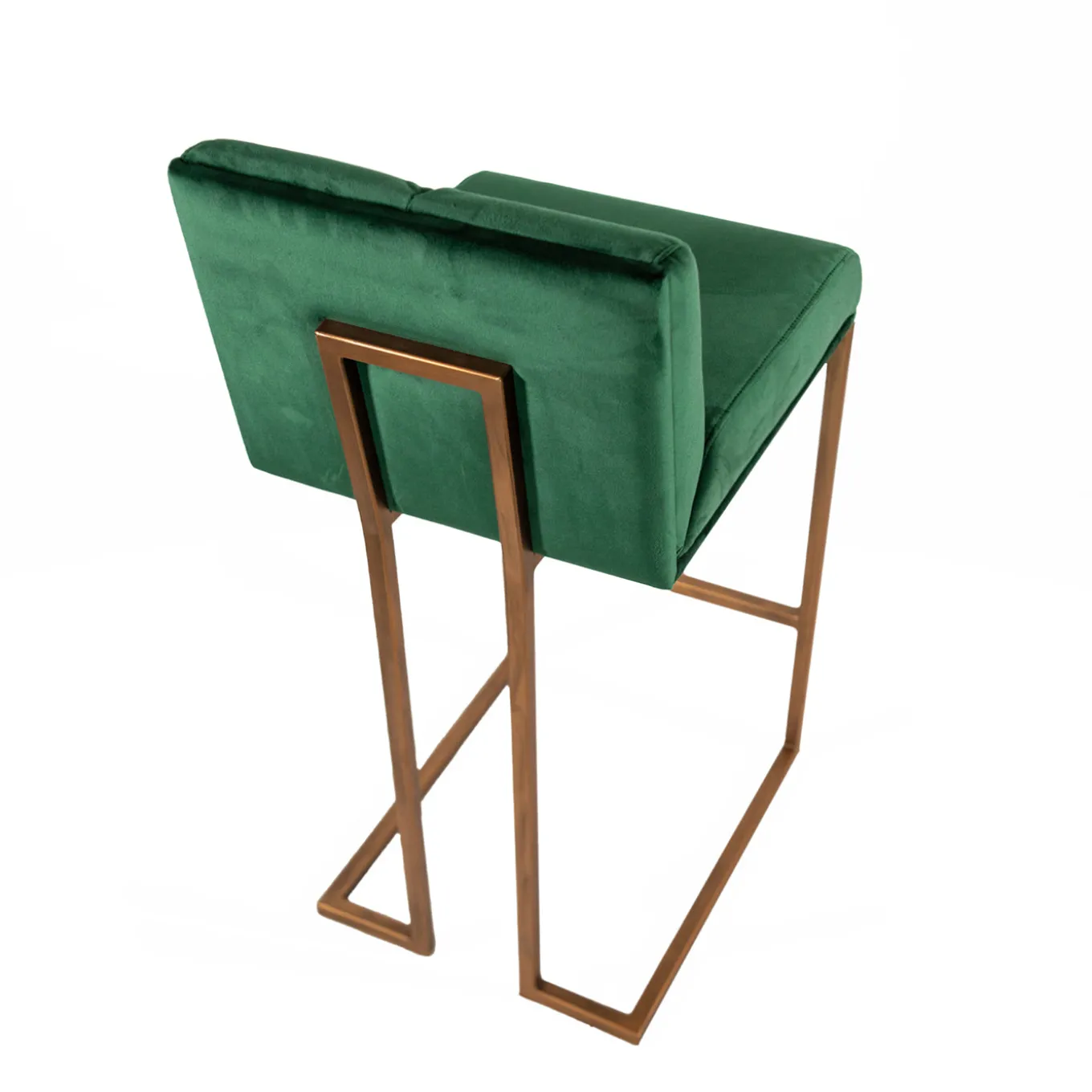 Sgabello da bar Magnetik in velluto verde foresta