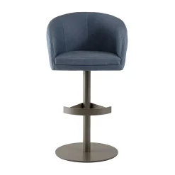 Sgabello da bar ZOE in pelle blu