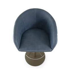 Sgabello da bar ZOE in pelle blu