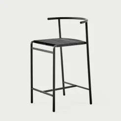Sgabello da cucina nero con sedile in Lasten