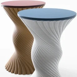 Sgabello e Tavolino Mini Tork Attorcigliato Beige
