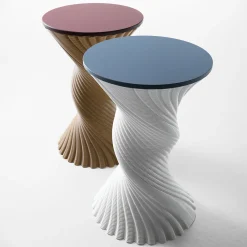 Sgabello e Tavolino Mini Tork Attorcigliato Beige