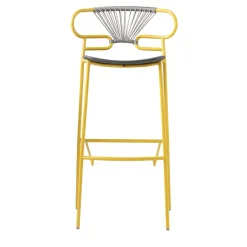 Sgabello Genoa giallo e grigio di Cesare Ehr