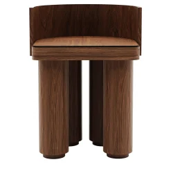 Sgabello in legno di quercia Roma con schienale