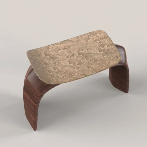Sgabello in legno e bronzo fuso marrone Bayou #1