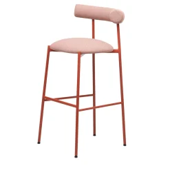 Sgabello Pampa SG-80 rosa chiaro e rosso mattone di Studio Pastina