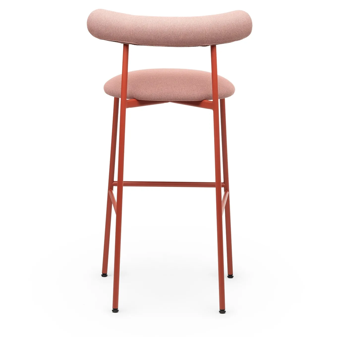 Sgabello Pampa SG-80 rosa chiaro e rosso mattone di Studio Pastina