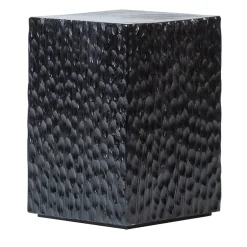 Sgabello Quartus III nero intagliato