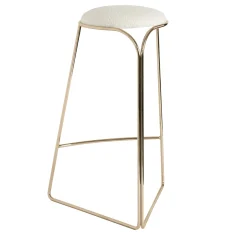SGABELLO SCULTOREO FLOW IN ORO E BIANCO