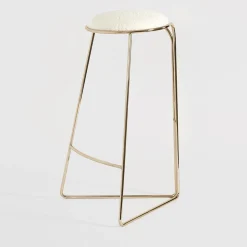 SGABELLO SCULTOREO FLOW IN ORO E BIANCO