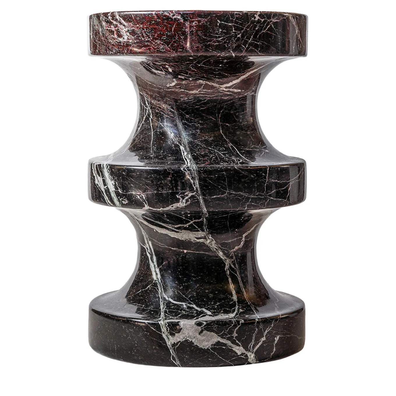 Sgabello Spira in Marmo Rosso Levanto
