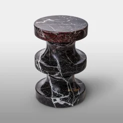 Sgabello Spira in Marmo Rosso Levanto