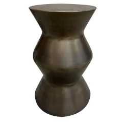 Sgabello Taburet in Legno con Finitura Bronzo