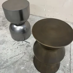 Sgabello Taburet in Legno con Finitura Bronzo