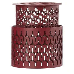 Sgabello Trame piccolo rotondo rosso