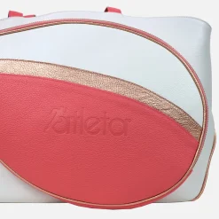 Shopper sportiva bianca e rosa