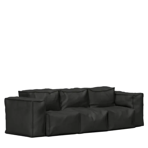 Sibylia Black Leather Sofa