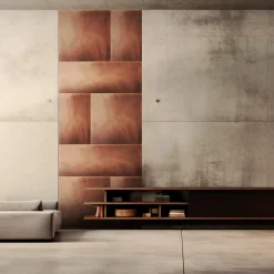 Sintesi Orbitale Set di 4 piastrelle in rame brunito