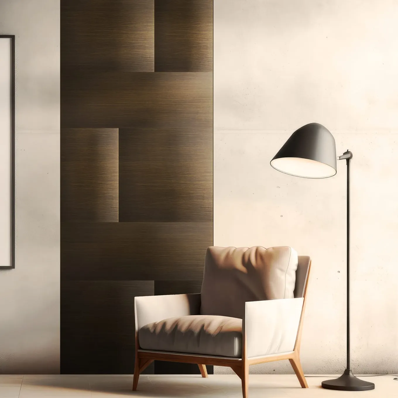 Sintesi Set di 4 piastrelle in ottone brunito di notte