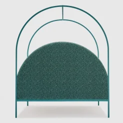 Sottiletto Letto Matrimoniale con Baldacchino in Ferro Verde di Giulio Iacchetti