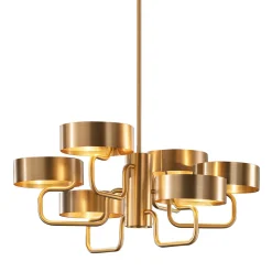 Sound Lampadario a 6 luci in metallo spazzolato galvanizzato