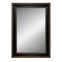 Specchio da parete Cassonetto Impero in ebano e oro
