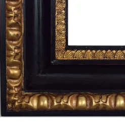 Specchio da parete Cassonetto Impero in ebano e oro