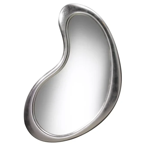 Specchio da Parete in Legno con Foglia d'Argento in Forma Irregolare Joan
