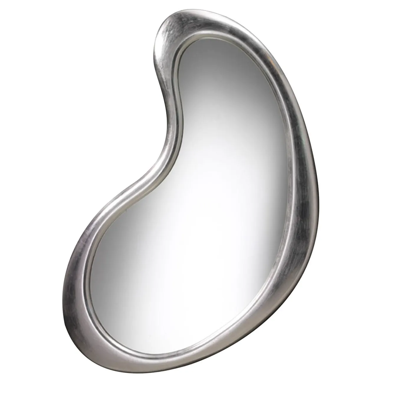 Specchio da Parete in Legno con Foglia d'Argento in Forma Irregolare Joan