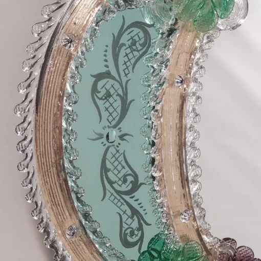 Specchio da parete veneziano "London" in vetro di Murano