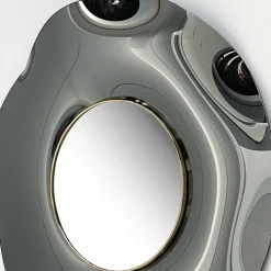 Specchio di cristallo fumé fatto a mano Undulate