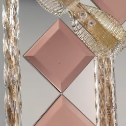 Specchio in vetro di Murano Conterie Pink Squares
