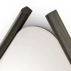 Specchio medio Wood Eye con cornice in rovere massiccio