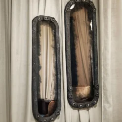 Specchio piccolo in stile antiquariato a mano Verve con Pirite
