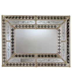 Specchio rettangolare in vetro di Murano Colleoni