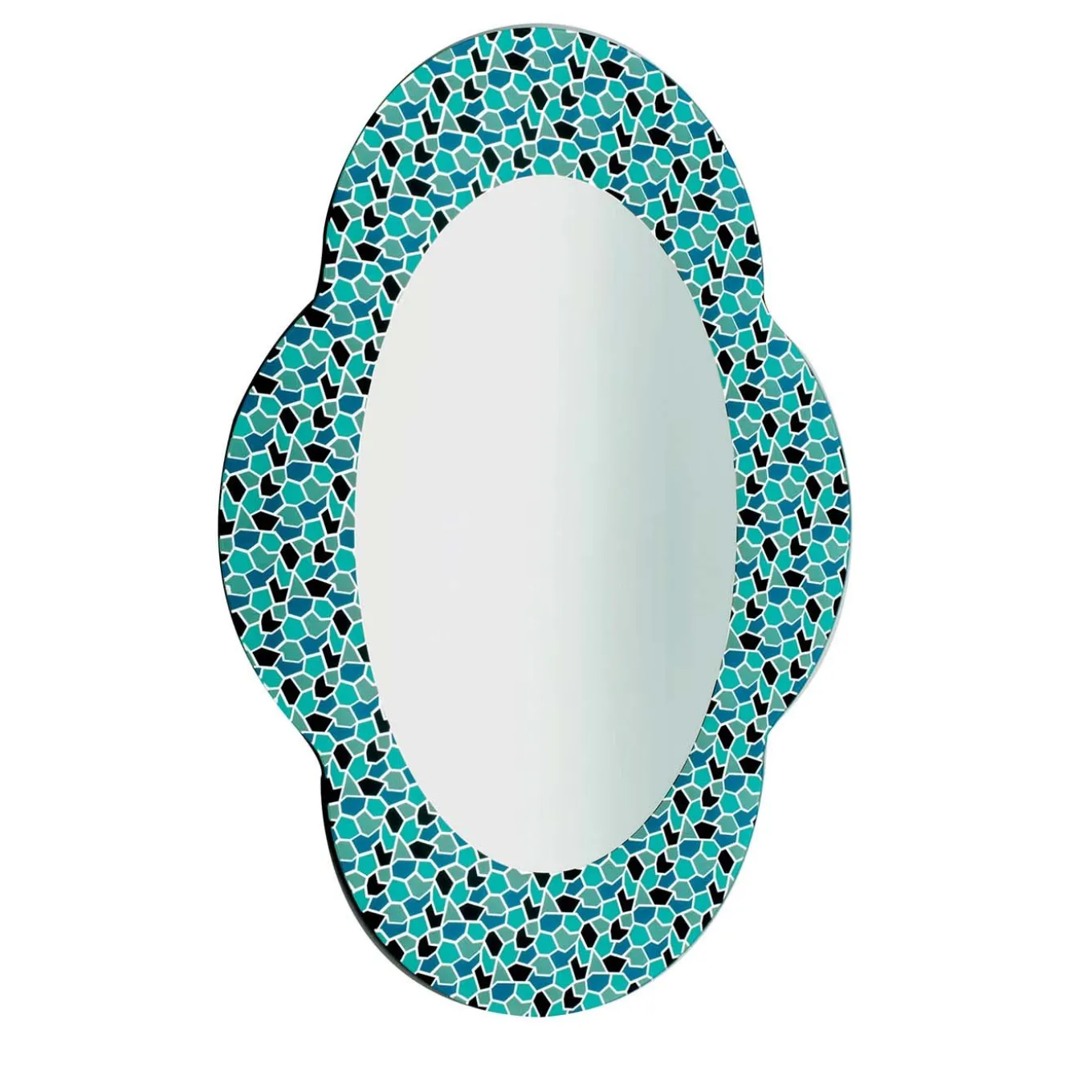 Specchio Settecento verde e azzurro di Alessandro Mendini