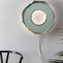 Specchio-lampada Reflections Ring Aura 50 gialla e verde