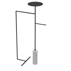 Stelo Appendiabiti bianco Carrara e nero con supporto