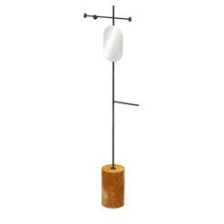 Stelo Appendiabiti giallo Siena e nero con specchio